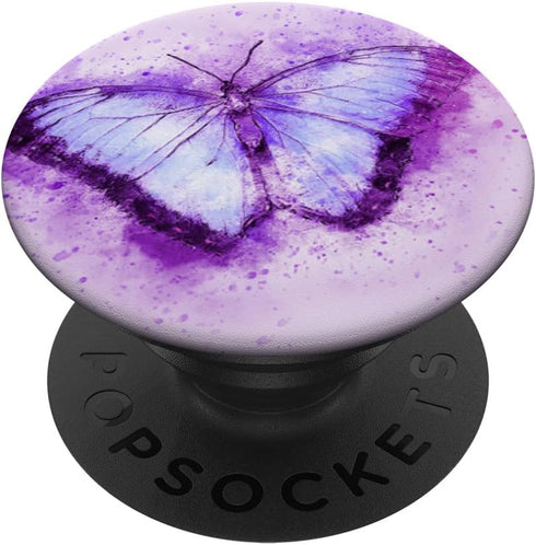 Butterfly Pop Up Cell Phone Pop Out Holder,Purple Watercolor PopSockets PopGrip: Swappable Grip for Phones & Tablets PopSockets Adhesive PopGrip...