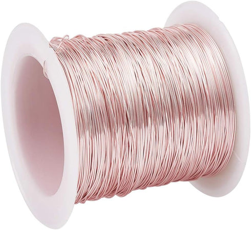 Pandahall 125 Feet Tarnish Resistant Copper Wire 26 Gauge Jewelry Beading Craft Wire for Jewelry Making (Rose Gold)...
