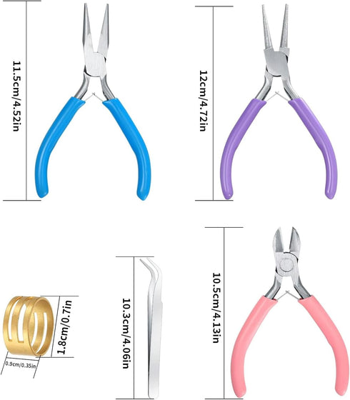 Jewelry Pliers Set, 3 Pcs Jewelry Making Tools Pliers Kit, Includes Needle Nose Pliers/Round Nose Pliers/Diagonal Pliers, Wire Cutters Pliers for ...