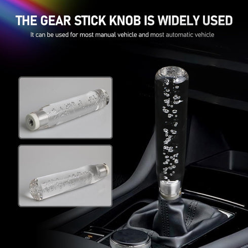 1 PC Car LED Luminous Crystal Gear Shifter, Personalized Bubbles with Colorful Lights Shift Knob, 7.87 in Cool Head, Universal for Cars Trucks (Tr...