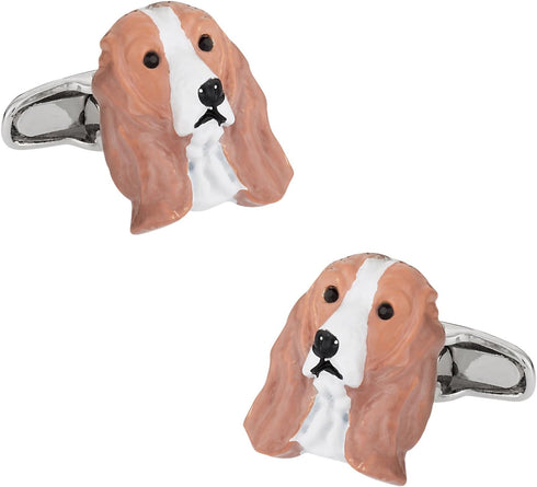 Cuff-Daddy Painted Cocker Spaniel Dog Cufflinks with Travel Presentation Gift Gift Box...