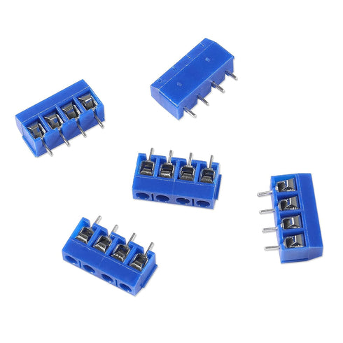 50pcs 2 Pin 3 Pin 4 Pin PCB Mount Screw Terminal Block Connectors 5mm Pitch (2Pin 30pcs,3Pin 10pcs,4Pin 10pcs)...