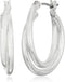 Nine West Women's Twisted Hoop Earrings Silver Tone...
