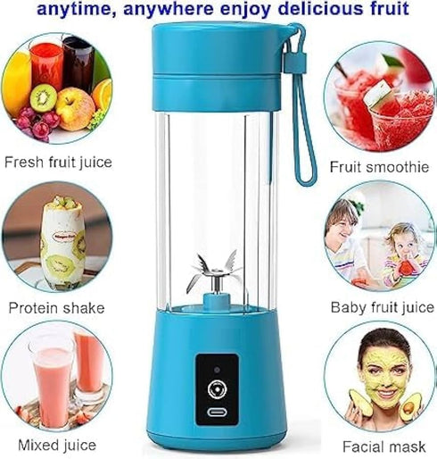 Portable Blender, Personal size blender for Shakes and Smoothies with USB Rechargeable, 380Ml blender Cup With 6 Blades, Handheld Blender Suitable...