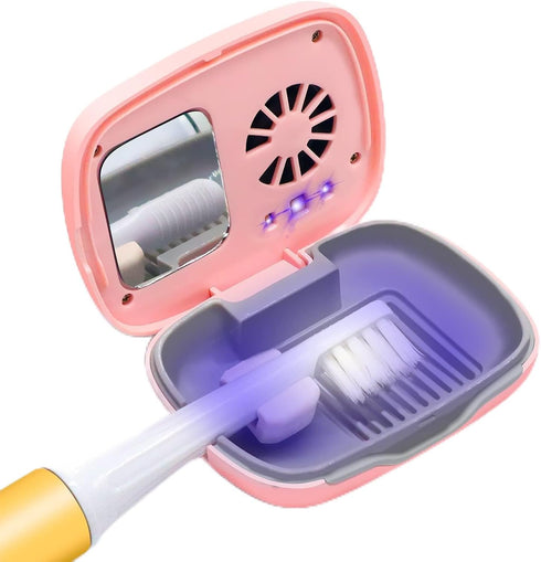Toothbrush Travel Cover, Toothbrush Travel Case With Air Drying Function, Rechargeable Portable Toothbrush Travel Container with Holder for Househ...