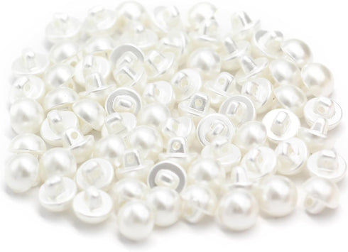 10mm White Round Pearl Buttons for Clothing, Shirts, Skirts, Collar, Cuff, Handmade Decorations, Sewing Supplies (50pcs 10mm(0.394inch))(White)...