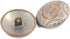Bezelry 12 Pieces Rosette Pattern Metal Shank Buttons. 23mm (7/8 inch) (Copper White Patina)...