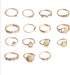 Gold Knuckle Stacking Rings for Women Stackable Joint Finger Statement Rings Set Boho Vintage Midi Rings Y2k Moon Star Snake Butterfly Pearl Top F...