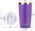 SUNWILL Travel Coffee Tumbler 20 oz, Insulated Mug with Lid, Stainless Steel Cup for Hot and Cold Drinks, Powder Coated Purple...