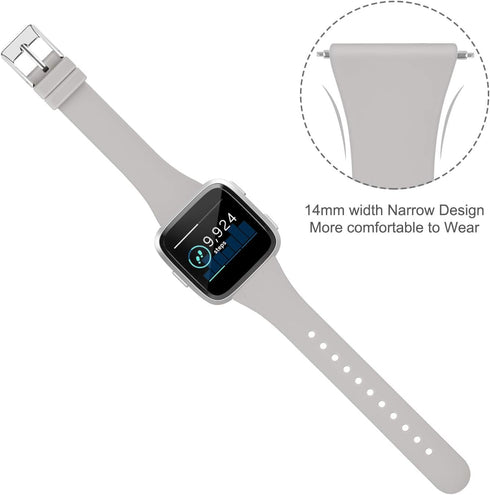 Tobfit Pack 3 Slim Bands Compatible with Fitbit Versa 2 Bands/Fitbit Versa/Fitbit Versa Lite/SE, Silicone Replacement Smartwatch Wristband for Wom...