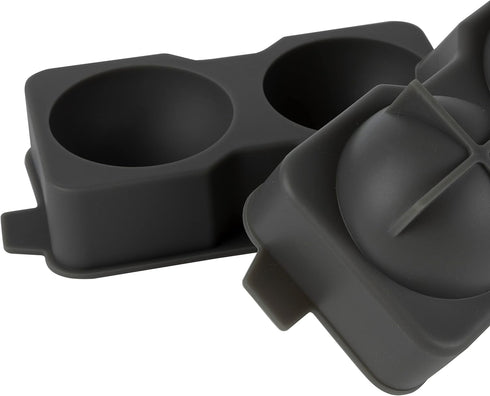 Tovolo Ice Cube Trays & Sphere Molds Easy Release Silicone 6 Large Cubes & 2 Spheres for Whiskey Cocktails and Beverages, Charcoal Gray...