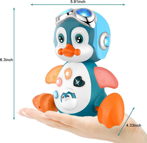 Crawling Penguin Baby Musical Toys, Baby Tummy Time Toys for Infant 0-3 0-6 6-12 12-18 Months Music Learning Crawl Interactive Development Toy wit...