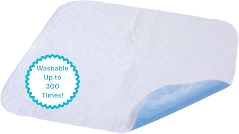 Essential Medical Supply Quik-Sorb 24" x 35" Quilted Birdseye Cotton Reusable Underpad - Waterproof Incontinence Bed Pads for Adults, Washable and...