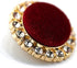 20 pcs Rhinestone Surrounded Red Velvet Metal Shank Buttons for Coats -25mm -1"...