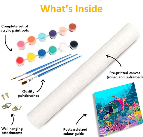 Paint by Numbers Kits for Kids - DIY Painting Craft Kits - 20x16 Inch Acrylic Oil Painting Set On Canvas for Childrens & Beginners, Colorful Sea T...