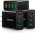 3-Pack Fast Charging 3.0 Wall Charger, 4-Ports USB Charger Block, iSeekerKit Multi USB Power Adapter, Dual Charging Box Plug Brick Cube Compatible...