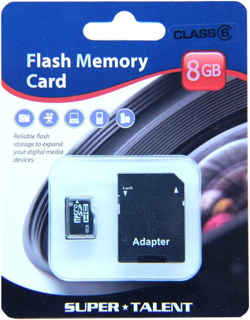 8GB Micro SDHC Memory Card with Adapter (MSD8GBST6R)...