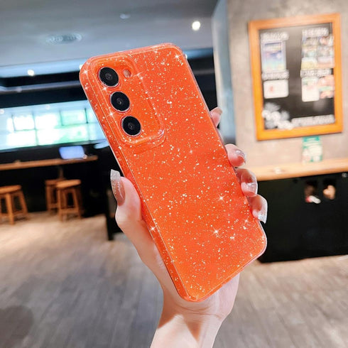MINSCOSE Compatible with for Samsung Galaxy S23 Plus Case,Cute Neon Bright Color,Glitter Bling Thin Slim Shockproof Silicone Sparkly Case, Soft TP...