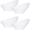 PLASTICPRO Disposable Angled Plastic Bowls Round Small Serving Bowl, Elegant for Party's, Snack, or Salad Bowl, White, Pack of 8...