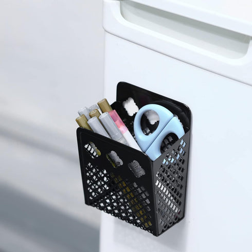 Magnetic Pen Holder, Mesh Metal Strong Magnet Dry Erase Marker Holder Pencil Organizer Small Items Basket for Refrigerator, Whiteboard, Locker Acc...