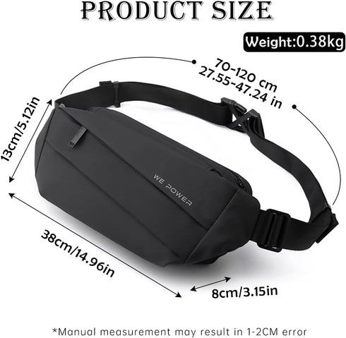 Fanny Pack for Men Crossbody Waist Bag Casual Chest Pack Hip Bags Belt Bag for Travel Walking Running Hiking Cycling Easy Carry Any Phone Wallet...