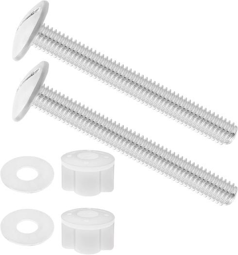 2pcs Universal Silver Toilet Seat Bolt, Stainless Steel Toilet Seat Bolts Screws Set Heavy Duty Toilet Seat Accessories Bathroom Replacement Parts...