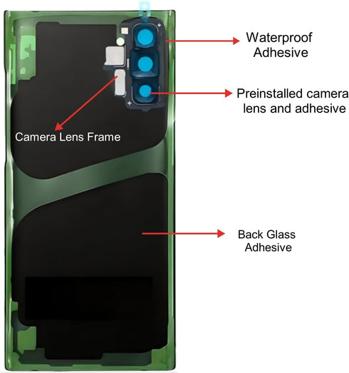Galaxy Note 10+ Back Cover Glass Housing Door Replacement with Camera Lens Parts for Samsung Galaxy Note10+ Note 10+ 5G +Tools + Eject Pin (Aura B...