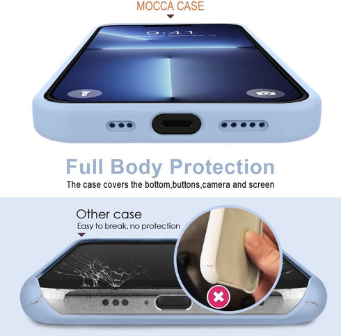 MOCCA Compatible with iPhone 13 Case 6.1 inch with Ring Kickstand | Liquid Silicone | Microfiber Liner | Anti-Scratch Full-Body Shockproof Protect...