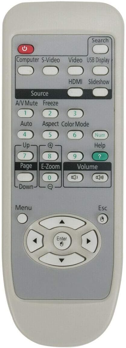 AIDITIYMI Remote Control for Epson EB-W6 EX70 PowerLite W6 PowerLite Home Cinema 700 V11h285620 Multimedia Projector Remote...