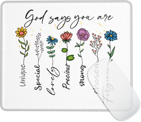 Bible Verse Mouse Pad Inspirational Christian Mouse Pads for Desk Wireless Mouse Floral Computer Office Mousepad for Laptop Cute Desk Accessories,...