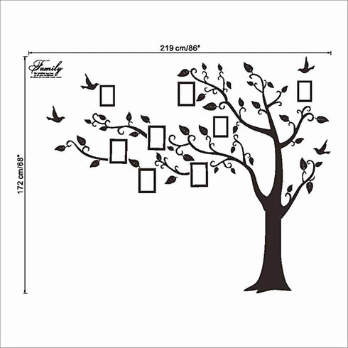 Large Family Tree Wall Deccor for Living Room, DIY Black Photo Frame Wall Decor Sticker Decal Art Décor for Living Room Home Decor(Black Tree)...