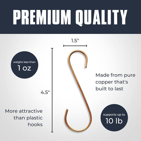 Monarch Abode 19048 S Hook for Hanging Hummingbird Feeders and Ant Guard Moat Trap Premium Heavy Gauge Hook Outdoor Decor for Garden Backyard Pati...