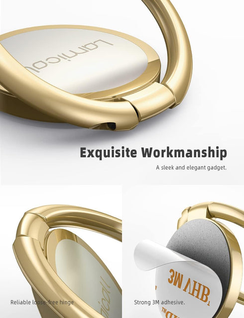 Phone Ring Holder, Lamicall Finger Ring Stand : Universal Cell Phone Cradle Kickstand Compatible with iPhone 13 12 11 Pro Xs Max XR X 8 7 6 6s Plu...