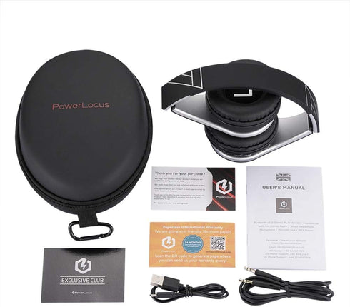PowerLocus Bluetooth Headphones Over Ear, Wireless Headphones Foldable, Hi-Fi Stereo, Soft Memory Foam Earmuffs, Lightweight, Built-in Mic & Wired...