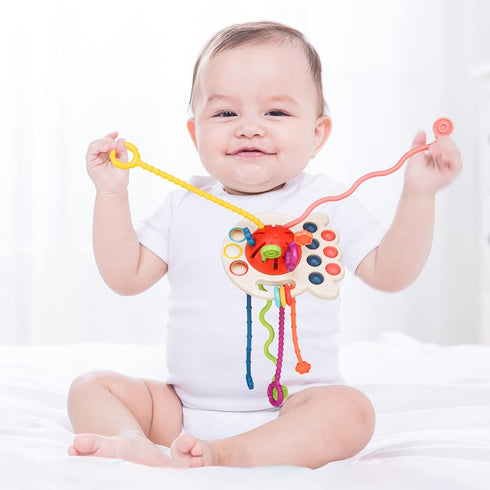 Montessori Toys, Food Grade Silicone Pull String Activitys, Developmental Pulling Teething Baby Sensory Toy, Car Seat Airplane Travel Toddler Boy ...