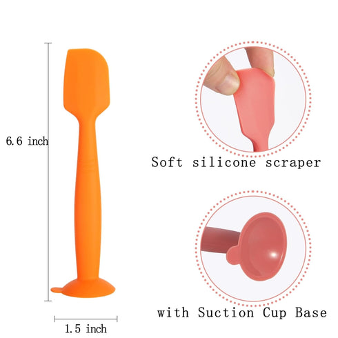 Baby Diaper Cream Spatula 3 Pack Butt Paste Spatula Soft Silicone Diaper Cream Applicator Butt Spatula Baby With Suction Cup Base (Light Blue, Yel...