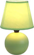 Simple Designs LT2008-GRN Mini Ceramic Globe Matching Fabric Shade Table Lamp, Green...