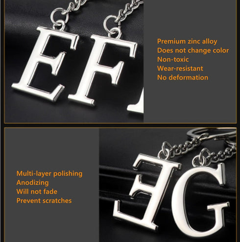 Keychain A-Z Single Letter Keyring DIY Key Ring Cool Little Gift...