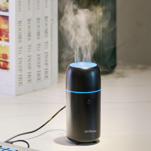 Humidifiers Car Diffusers for Essential Oils USB Car Humidifier Aromatherapy Diffusers with 7 Color Flame Lights for Car Home Office Gift (Black)...