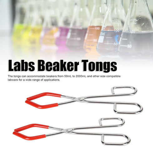 Labs Beaker Tongs Rubber Coated Chemical Tool 50mL2000mL Beakers Made of Steel with rubber sleeves...