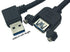 Panel- Mount USB 3.0 Extension Cable, Haokiang 1 ft/30cm 90 Degree Right Angle USB 3.0 Type A Male to Type A Female with Screw Hole Panel Mount Ad...