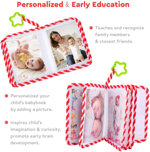 Baby Photo Album Soft Cloth Photo Book First Year Memory Album Shower Gift for Babies Newborns Toddlers & Kids,Holds 4x6 Inch Photos. (Red)...