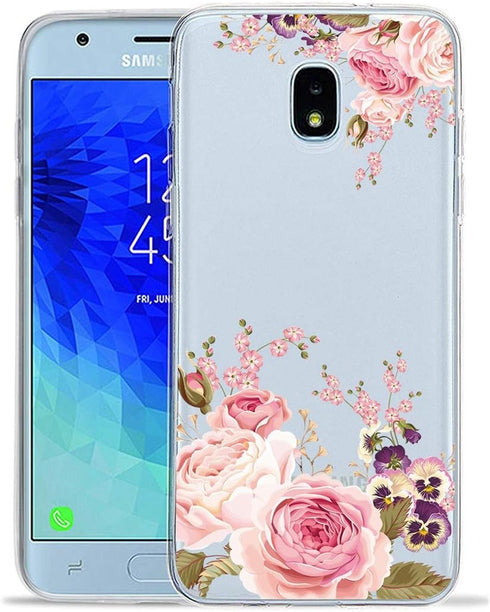 for Galaxy J3 2018 Case,for Galaxy J3 Star Case,J3 Achieve Case,J3 Orbit/J3 Aura/Sol 3 Case, Clear Flexible TPU Soft Rubber Silicone Cover Phone C...