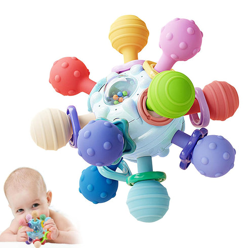 Baby Sensory Montessori Toy - Infant Teething Relief - Teethers for Newborn - Developmental Rattles Chew toys Gifts for 0 3 6 9 12 18 Months Girl ...
