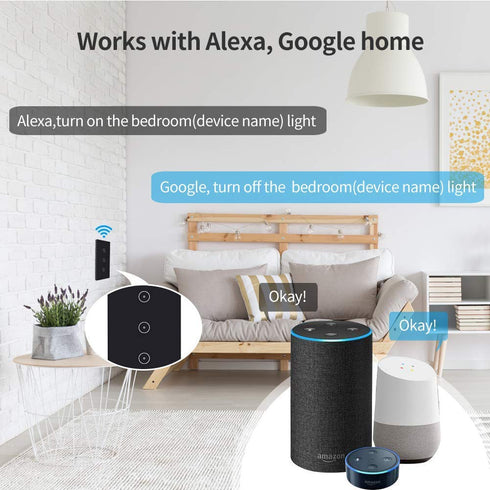 Jinvoo WiFi Smart Wall Light Switch, Remote Control, Glass Panel, 2.4GHz Wi-Fi Touch Switch, Neutral Wire Required, Works with Alexa and Google As...