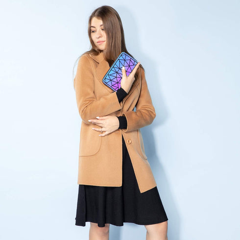 Geometric Luminous Purses and Handbags for Women Holographic Reflective Bag Backpack Wallet Clutch Set...