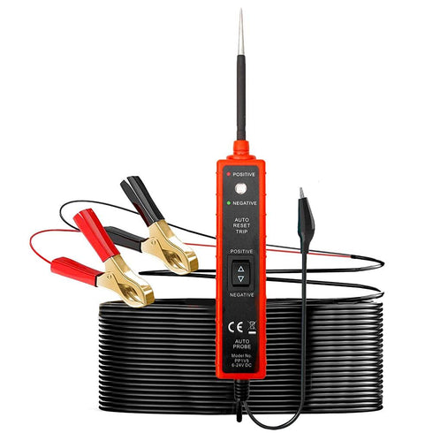 Power Circuit Probe Tester 6V-24V DC Test Light Short Circuit Tester Component Activation Electrical Tester Polarity Identify Continuity Tester wi...