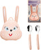 Bunny Travel Metal Toddler Utensils, Toddler Spoon and Fork Set for child, Outdoor or On the go convenient, 2pcs, suitable for 12 Months+ (pink)...