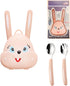 Bunny Travel Metal Toddler Utensils, Toddler Spoon and Fork Set for child, Outdoor or On the go convenient, 2pcs, suitable for 12 Months+ (pink)...