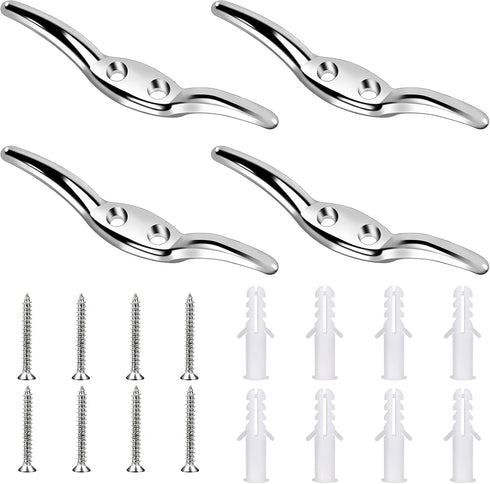 4 Pcs Hook for Blinds Cord,Zinc Alloy Blind Cord Holder with Screws Blind Cord Safety Rope Cleat Window Rope Cleat Hook Blind Accessories Hooks fo...